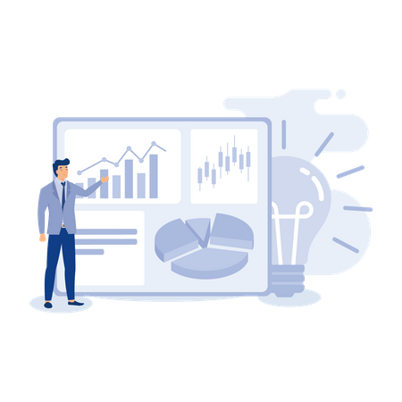 Präsentation für Geschäftsidee  Illustration