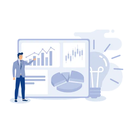 Präsentation für Geschäftsidee  Illustration