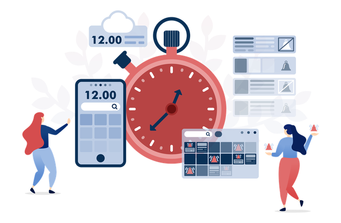 Präsentation von Zeitmanagement- und Produktivitätstools  Illustration