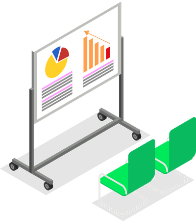 Präsentationstafel mit Analysebericht  Illustration