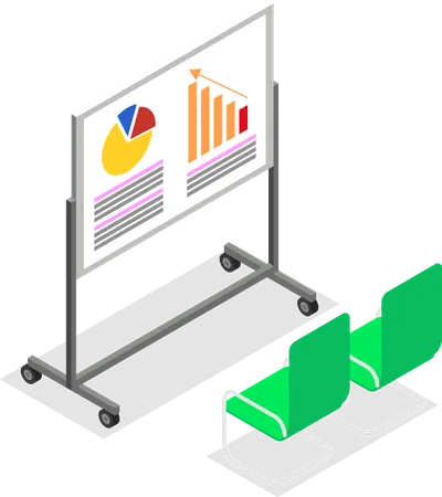 Präsentationstafel mit Analysebericht  Illustration