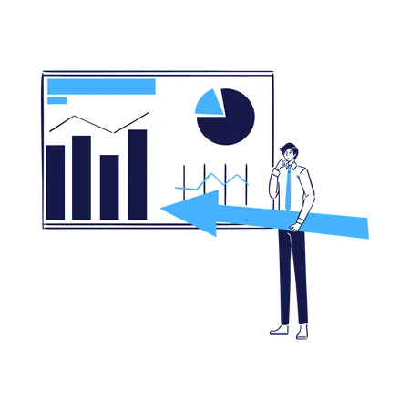 Präsentieren von Datendiagrammen für Projektaktualisierungen  Illustration