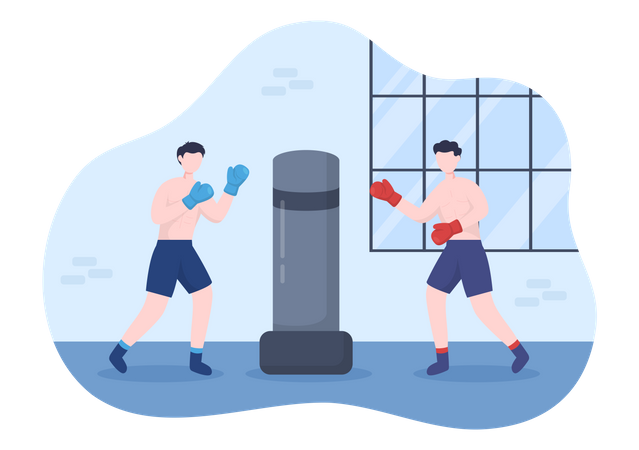 Prática de boxe  Ilustração