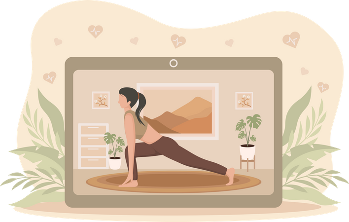 Prática de Yoga ao Vivo  Ilustração