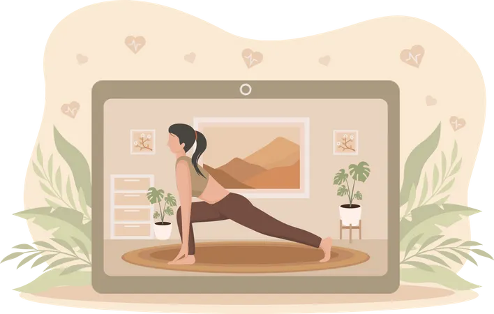 Prática de Yoga ao Vivo  Ilustração