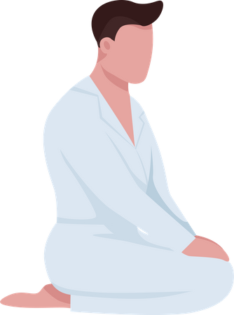 Praticien de karaté assis dans le style seiza  Illustration