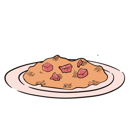 Prato de arroz kebuli  Ilustração