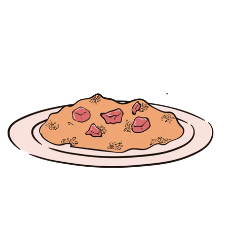 Prato de arroz kebuli  Ilustração