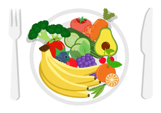 Dia Mundial Do Vegetariano E Ilustracao Vetorial De Legumes Ou Frutas Ilustração