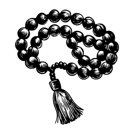 数珠  イラスト