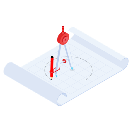 Precision Engineering Blueprint  Illustration
