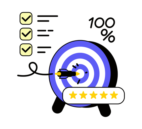 Precision target achievement visualization  Illustration