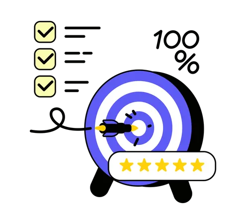 Precision target achievement visualization  Illustration