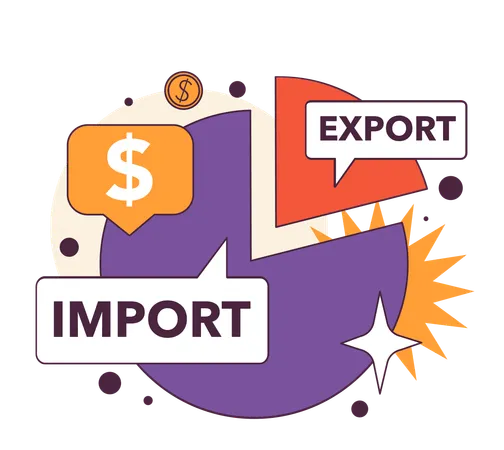 Predominance Of Imports Over Exports As A Recession Indicator Difference In Commodity Turnover Significant Widespread And Prolonged Economic Slow Down Or Stagnation Flat Vector Illustration Illustration