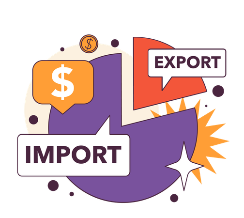 Predominance of imports over exports as a recession indicator  Illustration