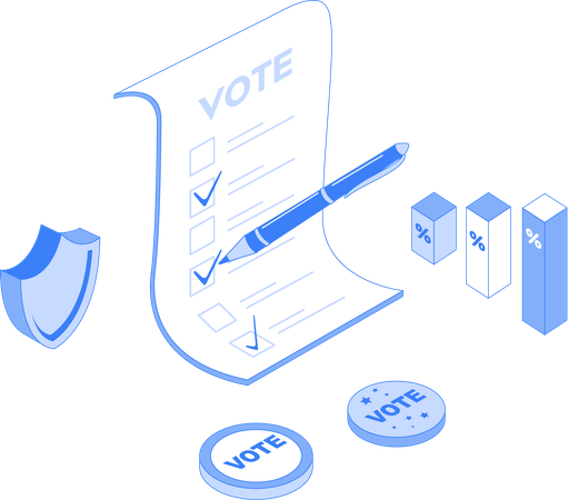 Preenchendo formulário de votação  Ilustração