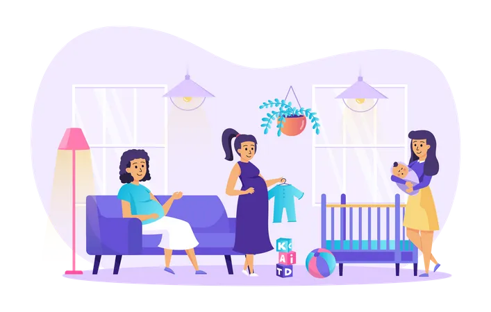 Pregnancy and motherhood  Illustration