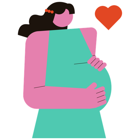 Pregnancy love and love for unborn baby  Illustration