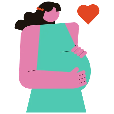 임신 사랑과 아직 태어나지 않은 아기에 대한 사랑  일러스트레이션