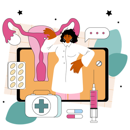 Pregnancy management, STD and reproductive system diseases treatment  イラスト