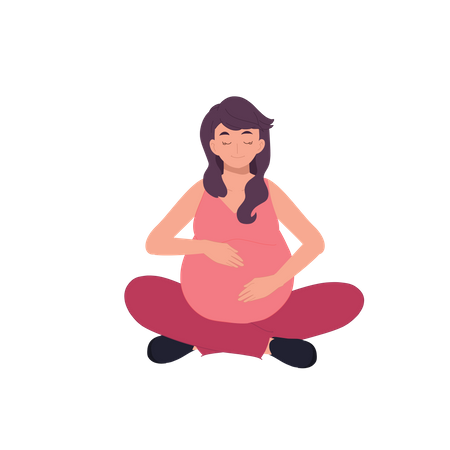 Pregnancy Meditation Art  Illustration