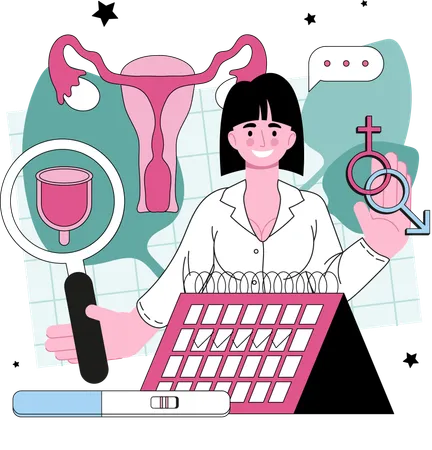 Gynecologist Obstetrics Womens Health Pregnancy Childbirth Reproductive Health Prenatal Care Postpartum Care Contraception Menstrual Disorders Menopause Fertility Pelvic Exams Pap Smears Ultrasounds Hysterectomy Endometriosis Fibroids Ovarian Cysts Gynecologic Surgery Illustration