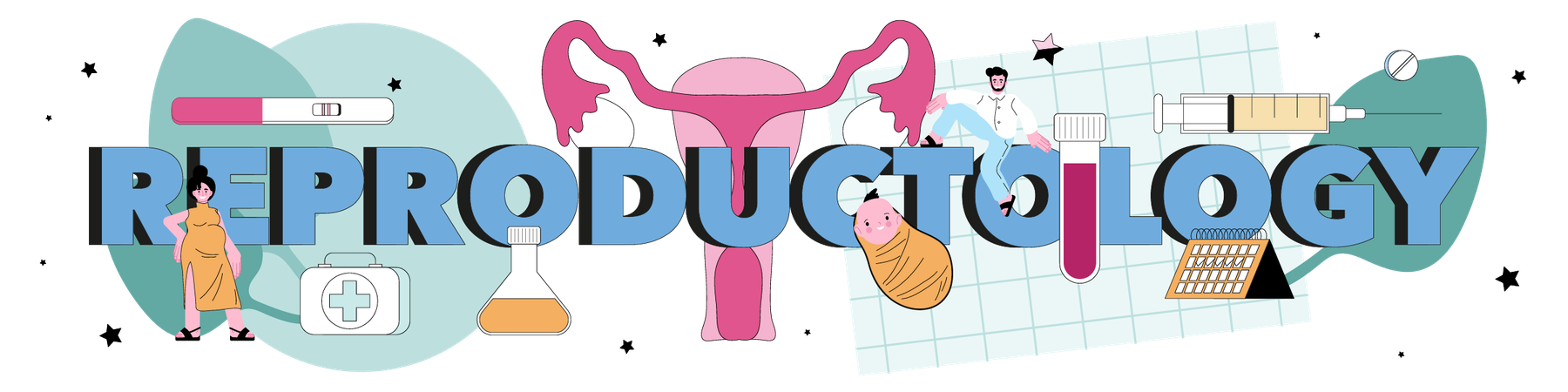 Pregnancy monitoring and medical diagnosis  Illustration