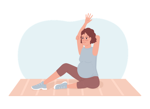 Pregnancy stretches for back pain relieving  Illustration