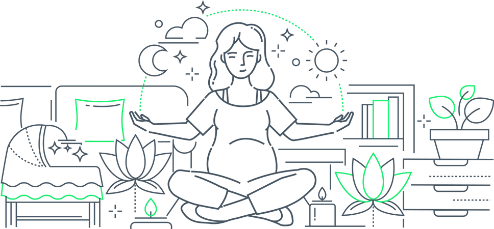 Pregnancy yoga  Illustration
