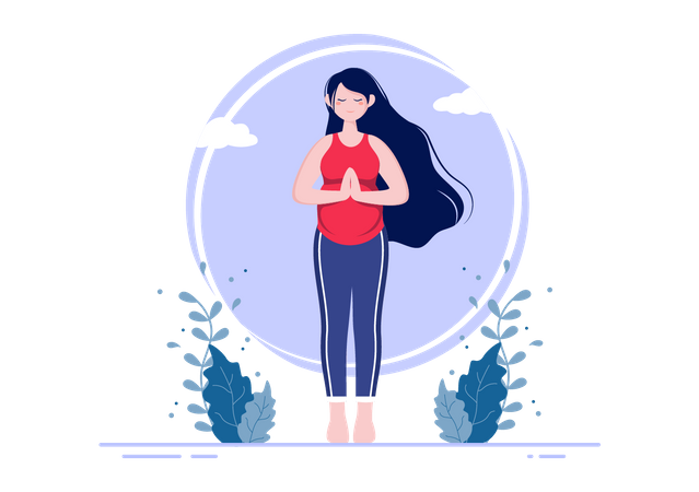 Pregnancy Yoga Illustration