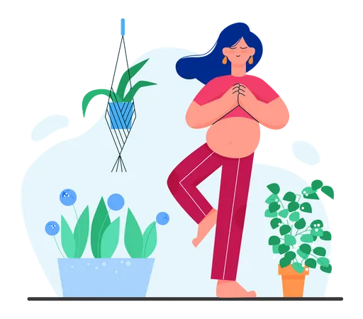 Pregnancy Yoga Exercises  Illustration