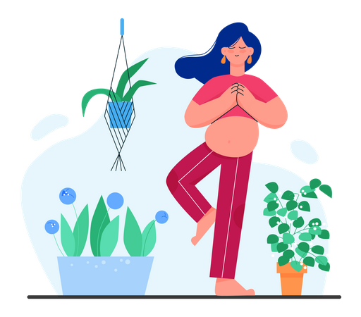 Pregnancy Yoga Exercises  Illustration