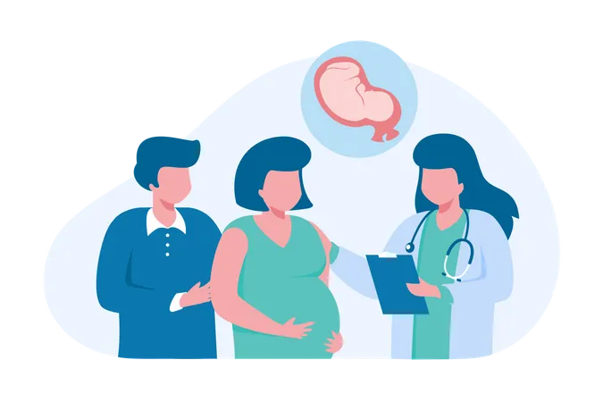 Pregnant checkup Illustration
