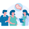pregnant woman at doctor appointment illustration free download