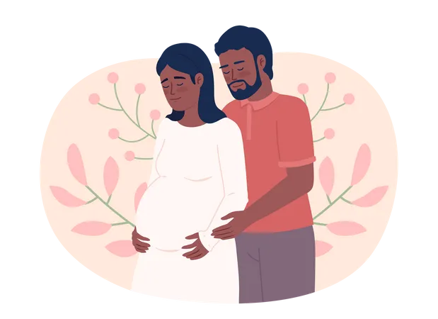 Pregnant couple Illustration