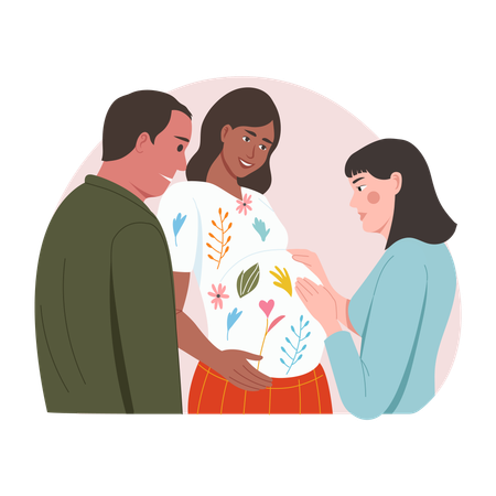 Pregnant couple  Illustration