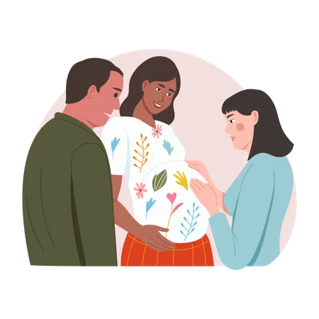 Pregnant couple  Illustration