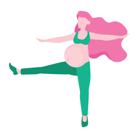 Pregnant female doing exercise  Illustration