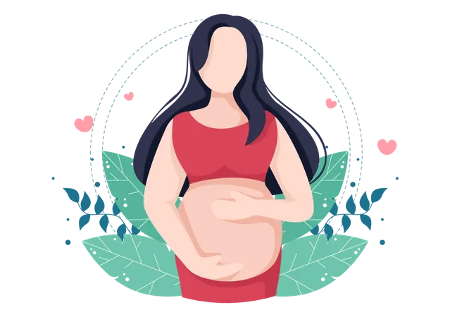 Pregnant Girl Illustration