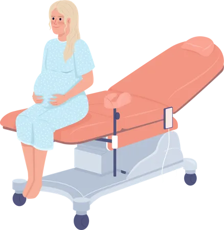 Pregnant lady at gynecologist appointment Illustration