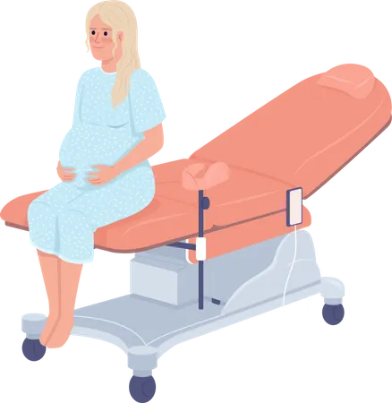 Pregnant lady at gynecologist appointment  Illustration