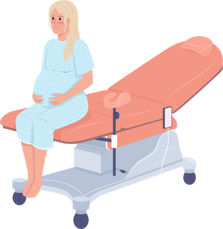 Pregnant lady at gynecologist appointment  일러스트레이션