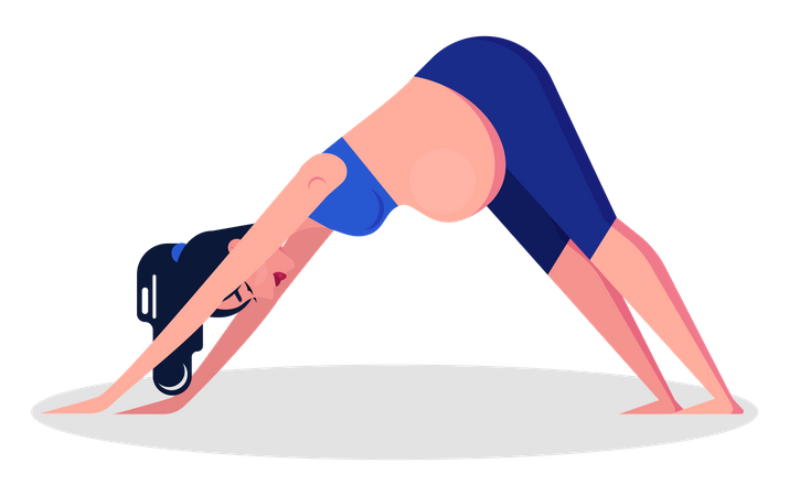 Pregnant lady doing workout  Illustration