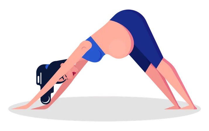 Pregnant lady doing workout  Illustration