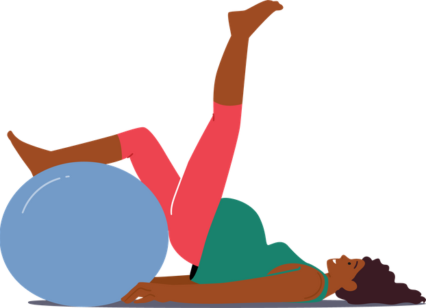 Pregnant lady doing yoga Illustration