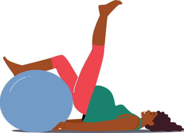 Pregnant lady doing yoga  Illustration