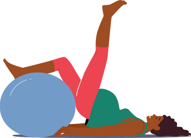 Pregnant lady doing yoga  Illustration