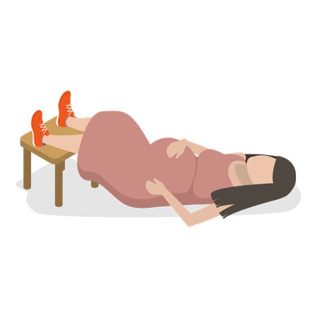 Pregnant lady doing yoga  Illustration