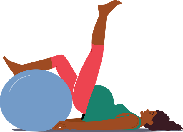 Pregnant lady doing yoga  イラスト