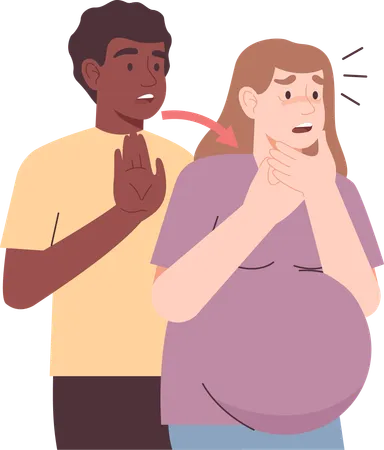 Pregnant lady gets tensed  Illustration